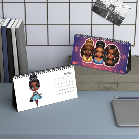2024 Chibi Fashionista Desktop Calendar