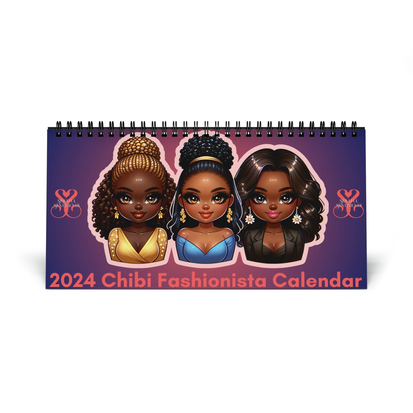 2024 Chibi Fashionista Desktop Calendar