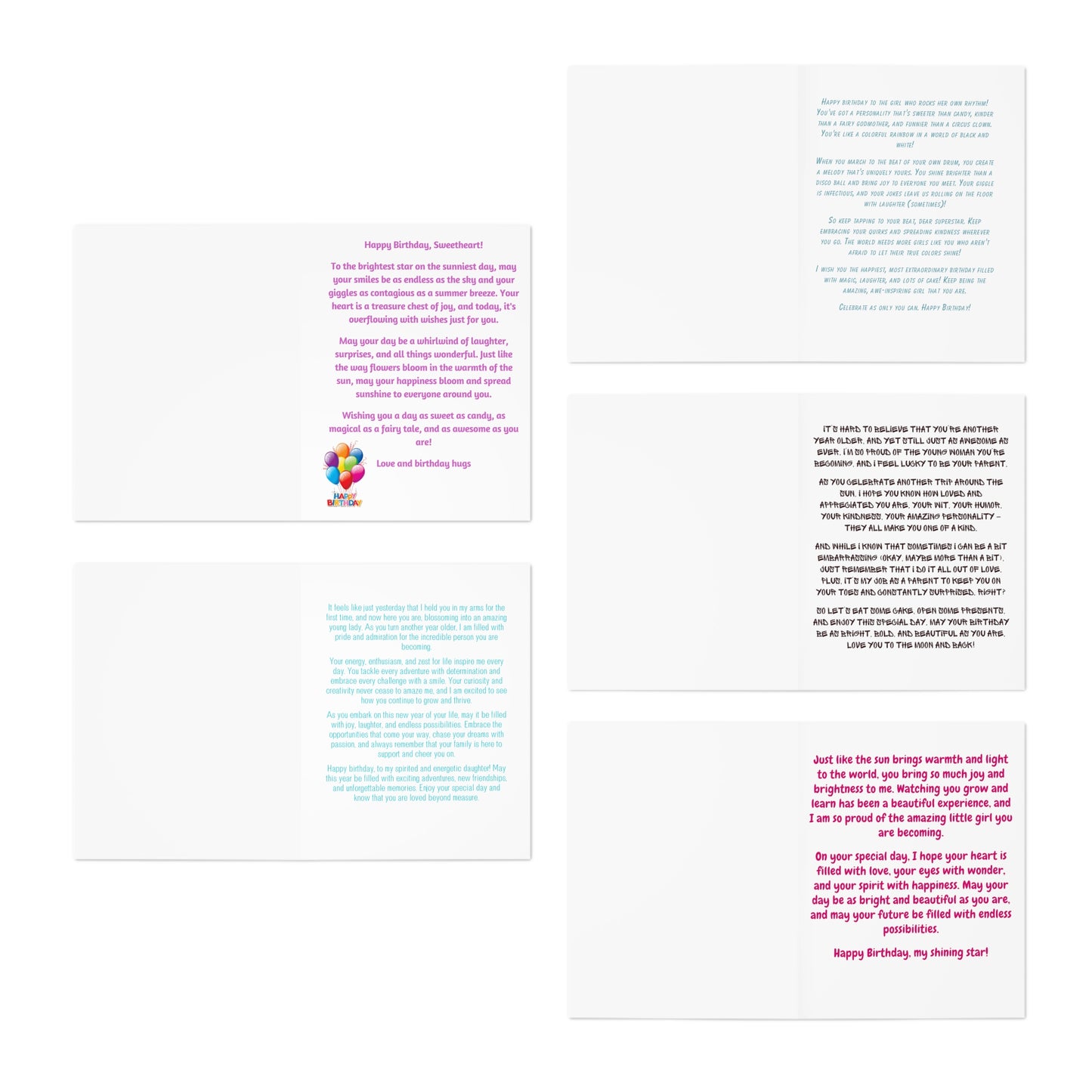 Gibson Girls' Birthday Greeting Card Bundle